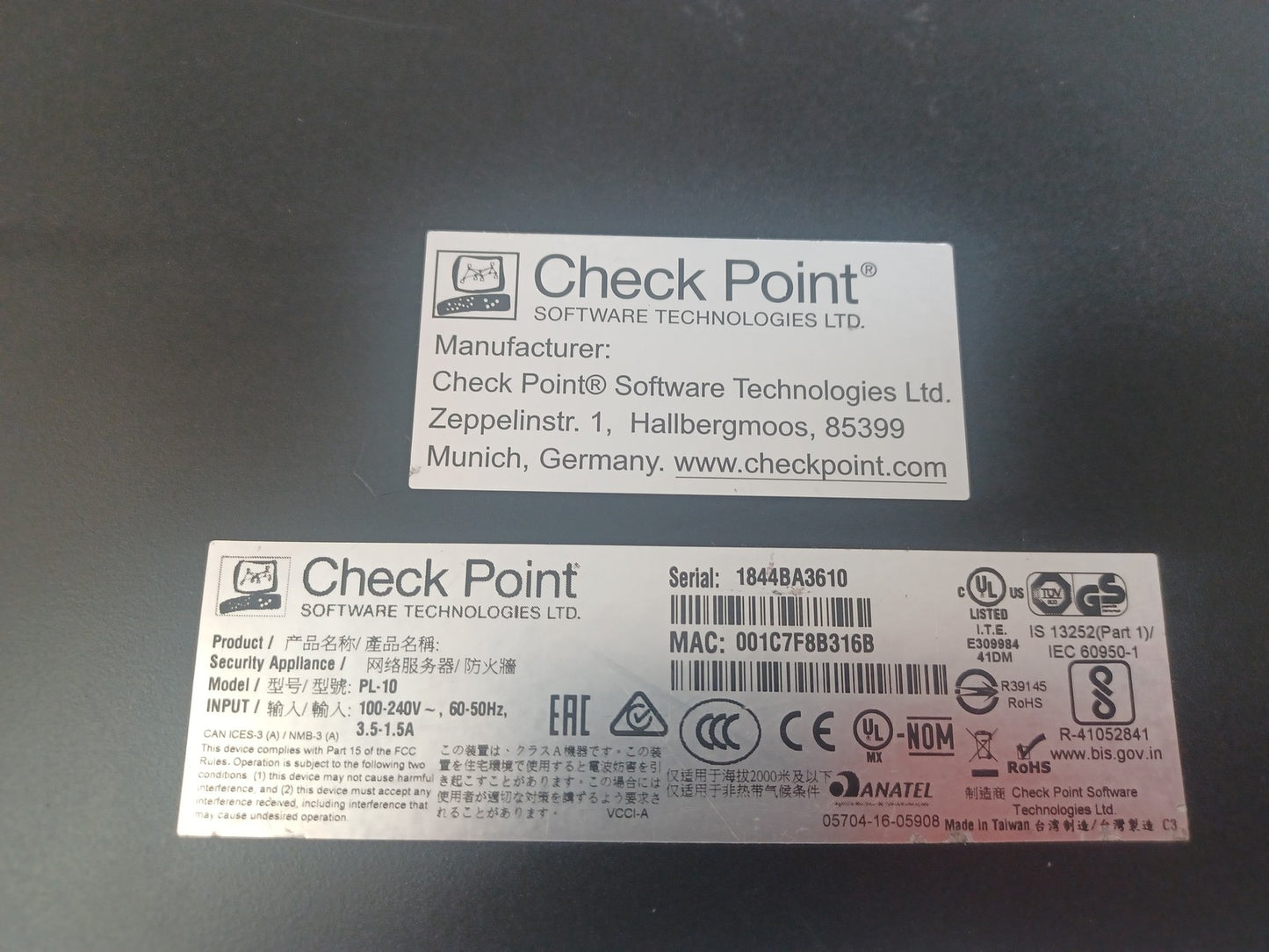 Check Point 5400 PL-10 Security Gateway Firewall Appliance - 8GB RAM 1TB HDD