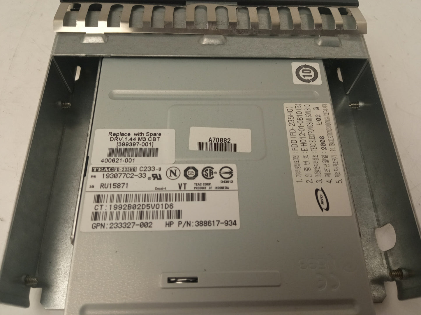 HP TEAC FD-235HG Internal Tape Drive 3388617-934 399397-001 400621-001