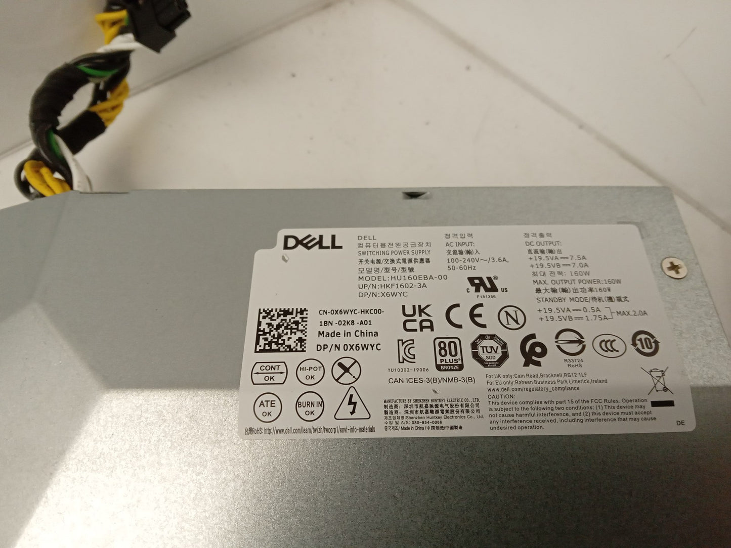 Dell Optiplex 7480 AiO 160W Power Supply Unit 0X6WYC X6WYC