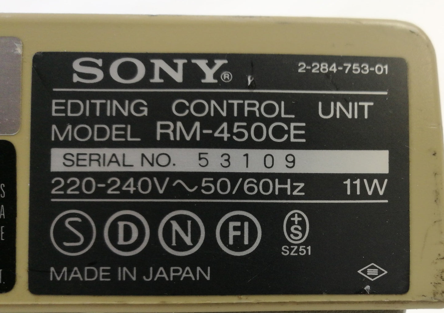 Sony RM-450CE Video Editing Control Unit