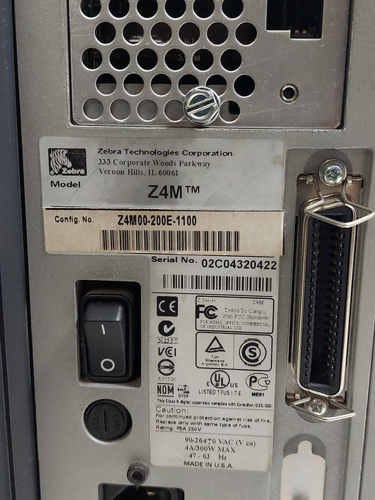 Zebra Z4M Plus 203dpi Industrial Thermal Transfer Barcode Label Printer