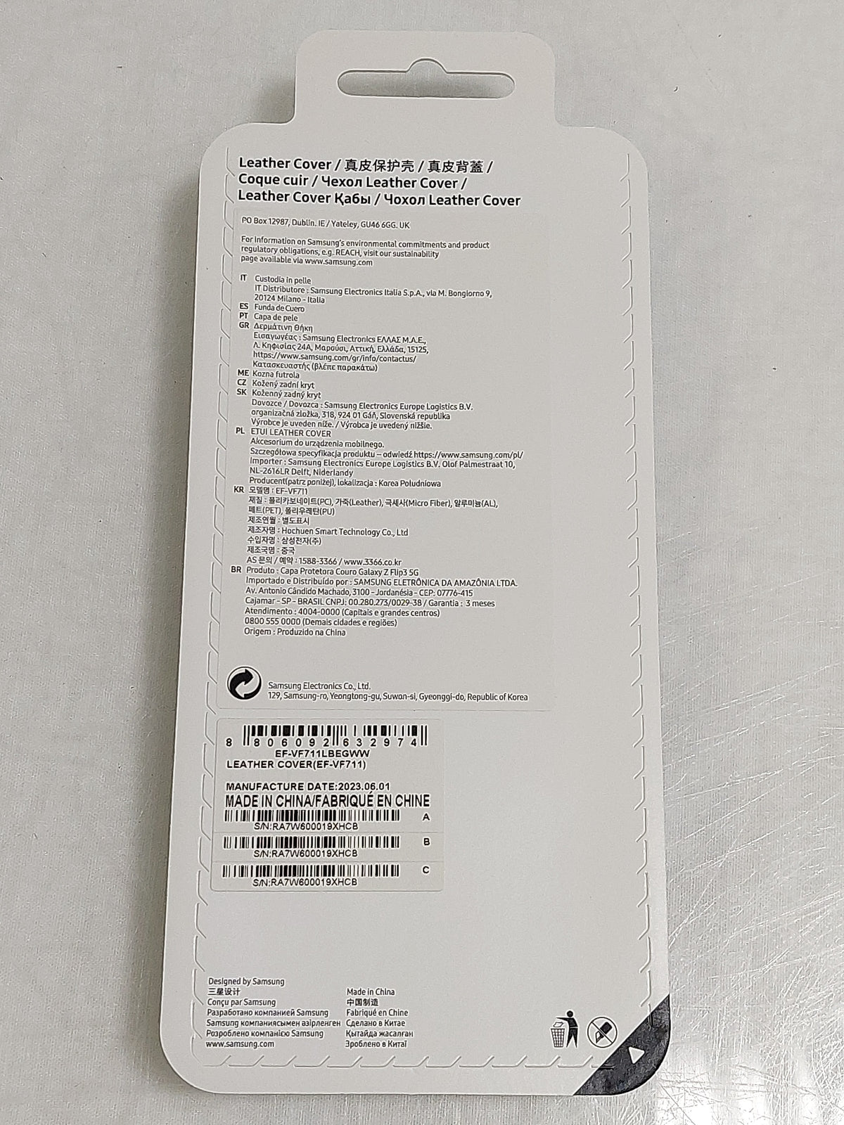 Samsung EF-VF711 Black Leather Cover Galaxy Z Flip3 5G