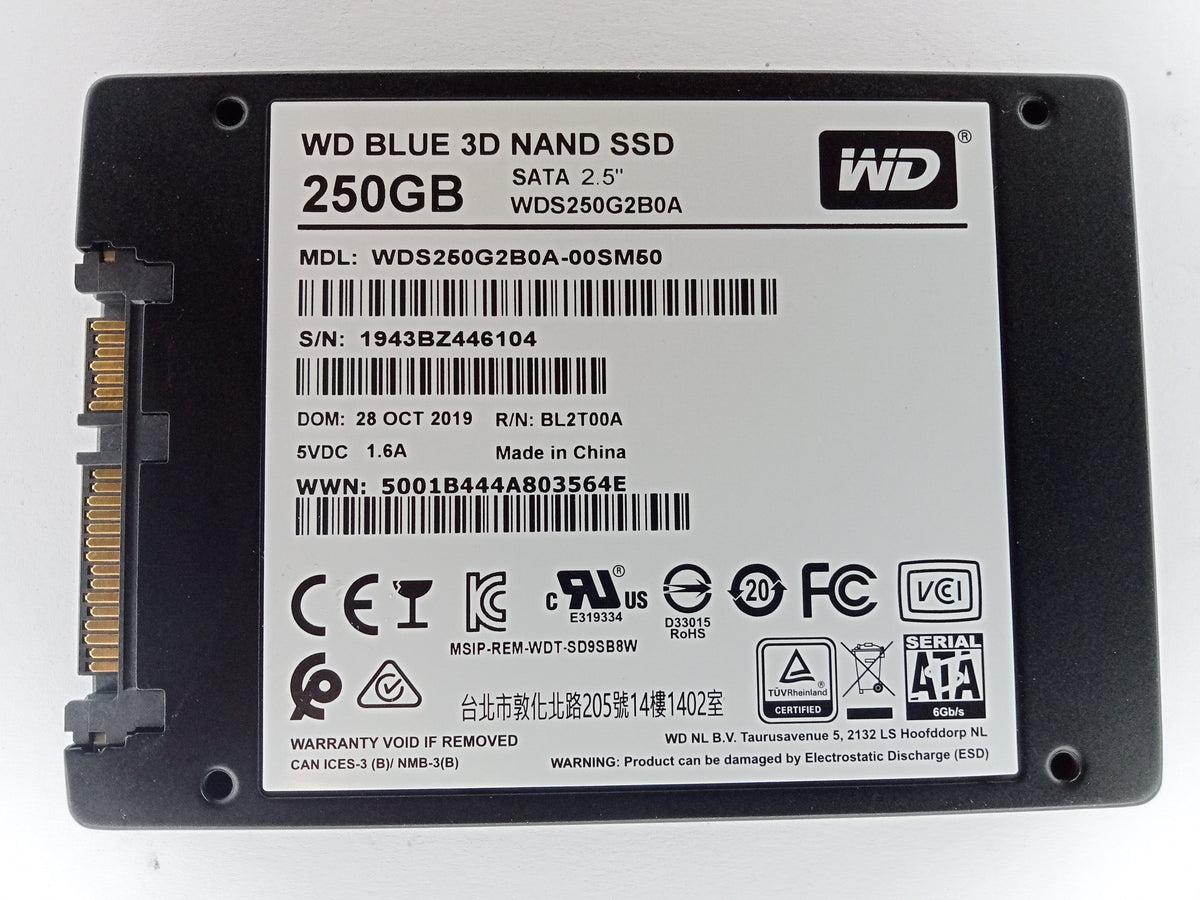 Western Digital WD Blue WDS250G2B0A-00SM50 250GB 2.5" Solid State Drive SATA