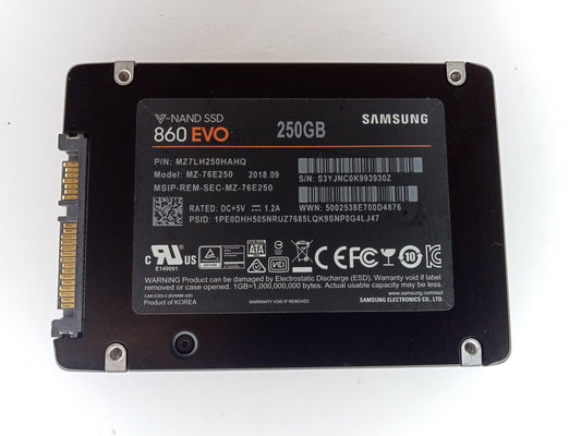 Samsung 860 EVO MZ-76E250 250GB 2.5" Solid State Drive SATA