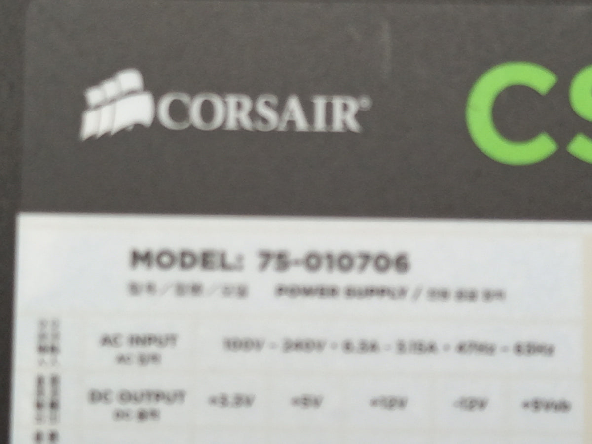 Corsair CS450M 450W 80+ Gold Semi-Modular Power Supply 75-010706 CS450M