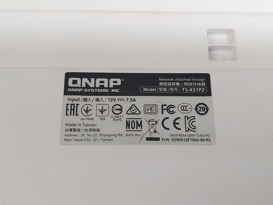QNAP TS-431P2 4-Bay NAS Server 1.7GHz Quad-Core Dual GbE No HDDs Tested