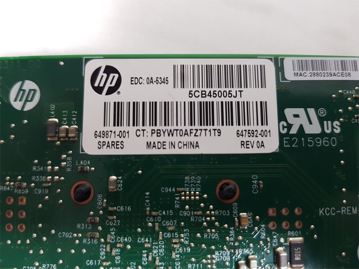 HP 331T PCIe 4 Port 1GbE Network Adapter Card 649871-001