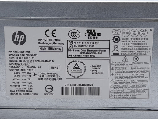 HP ProDesk 400 180W Power Supply Unit 759051-001 759769-001