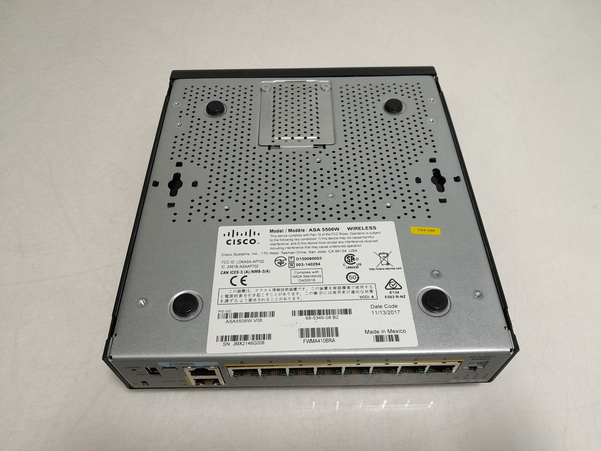 Cisco ASA 5506W-X V06 Wireless Next-Gen Firewall - K8 - 8-Port GE