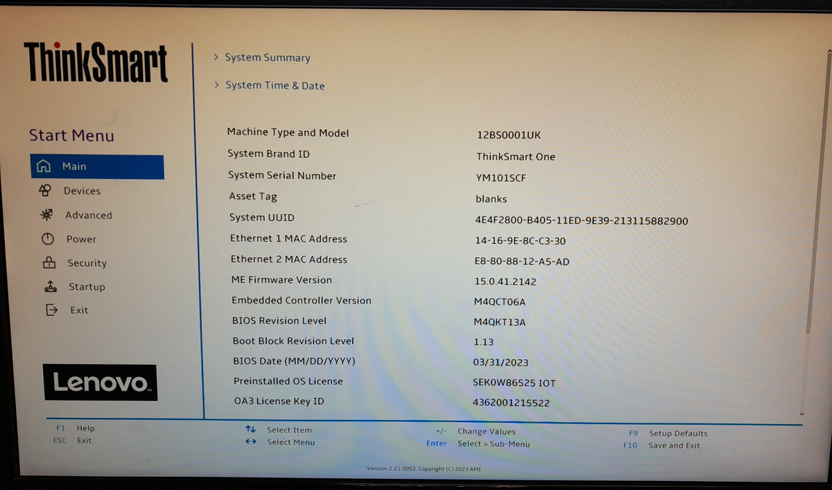 Lenovo ThinkSmart One 12BS Video Conferencing Kit with Built-In Compute Bar, and 10.1" ThinkSmart Touch Controller L1021FC 