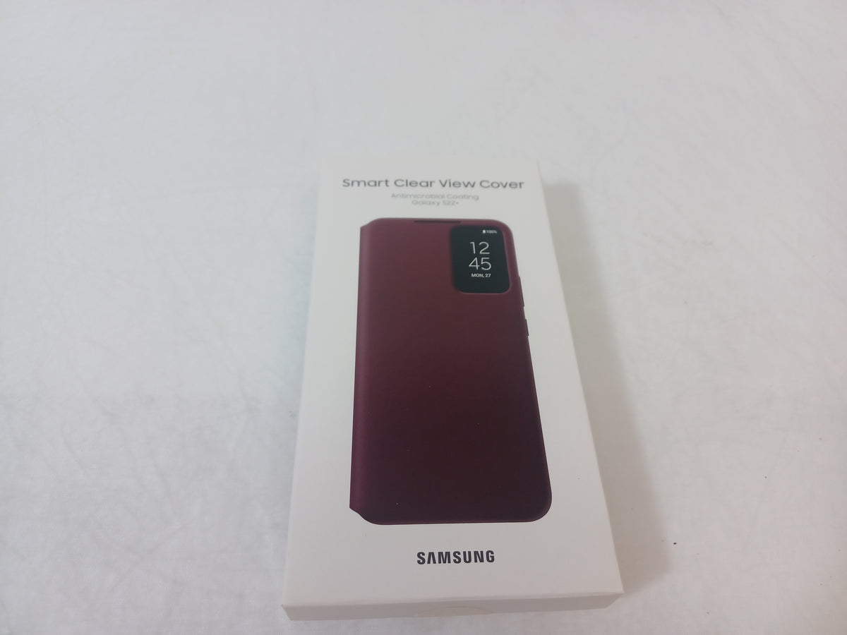 Samsung EF-ZS906 Burgundy Smart Clear View Cover Antimicrobial Coating Galaxy S22+