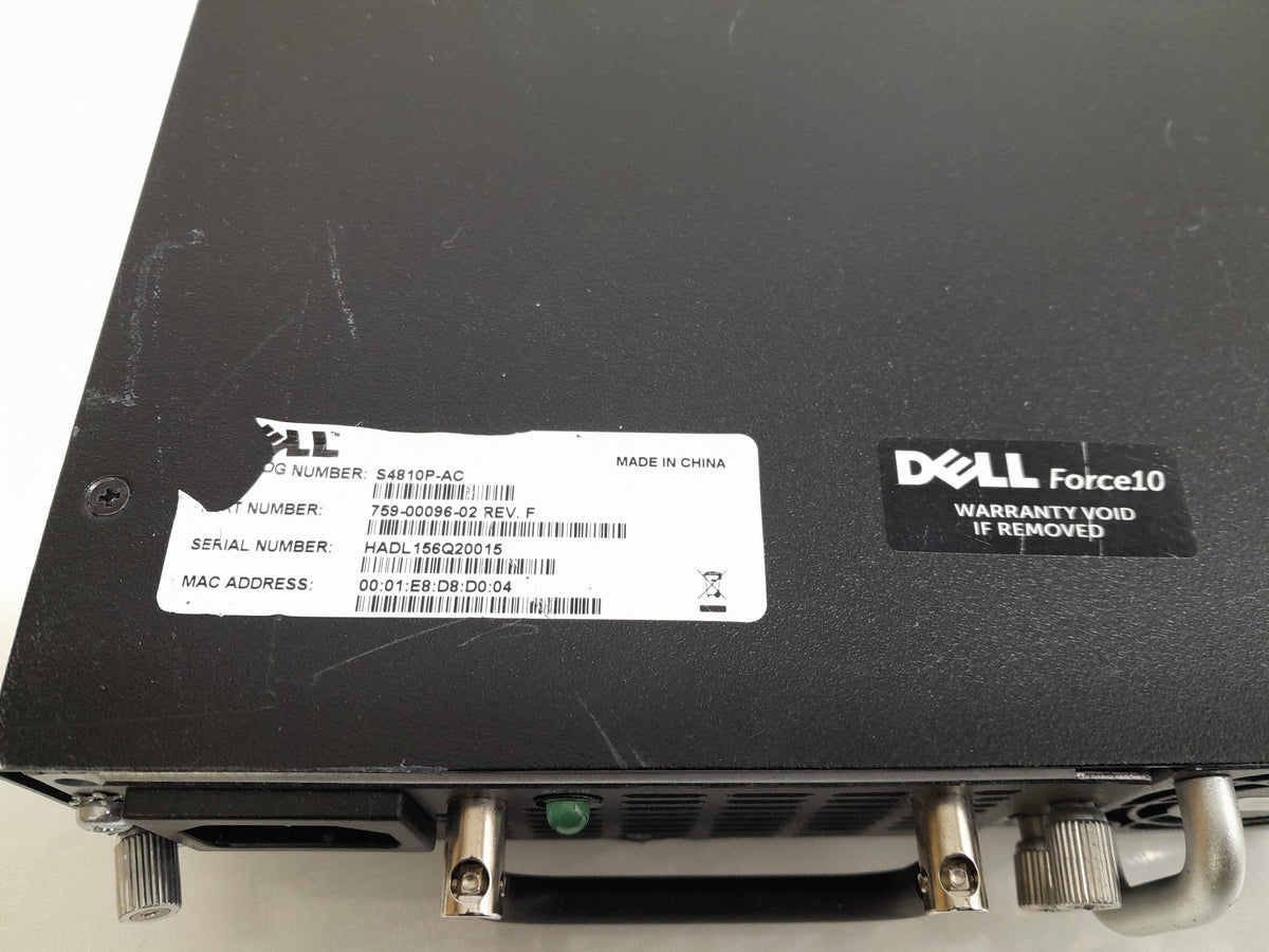Dell Force10 S4810P-AC 48 Port 10GbE Network Switch w/ 4x 40GbE QSFP+ Ports