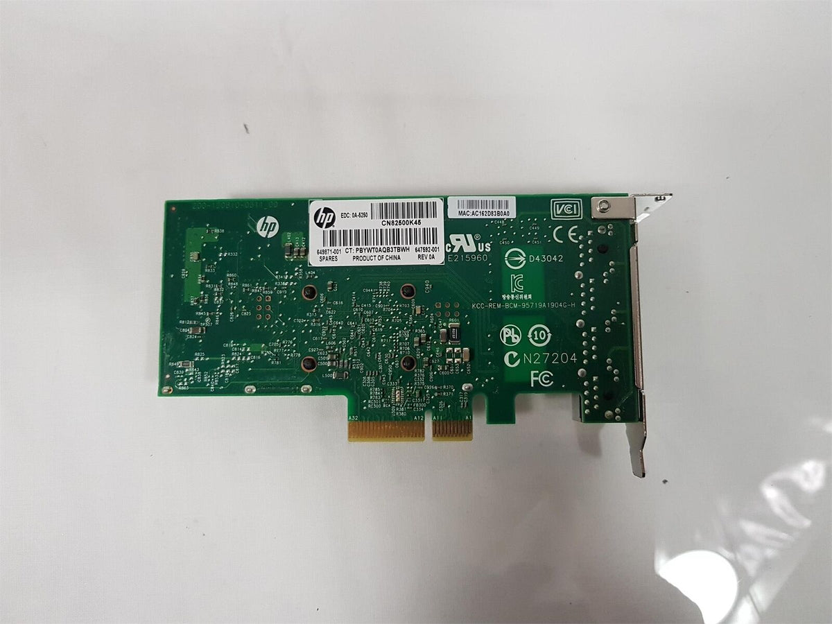 HP 4-Port Gigabit Ethernet LP Network Adapter Module 647592-001 649870-001