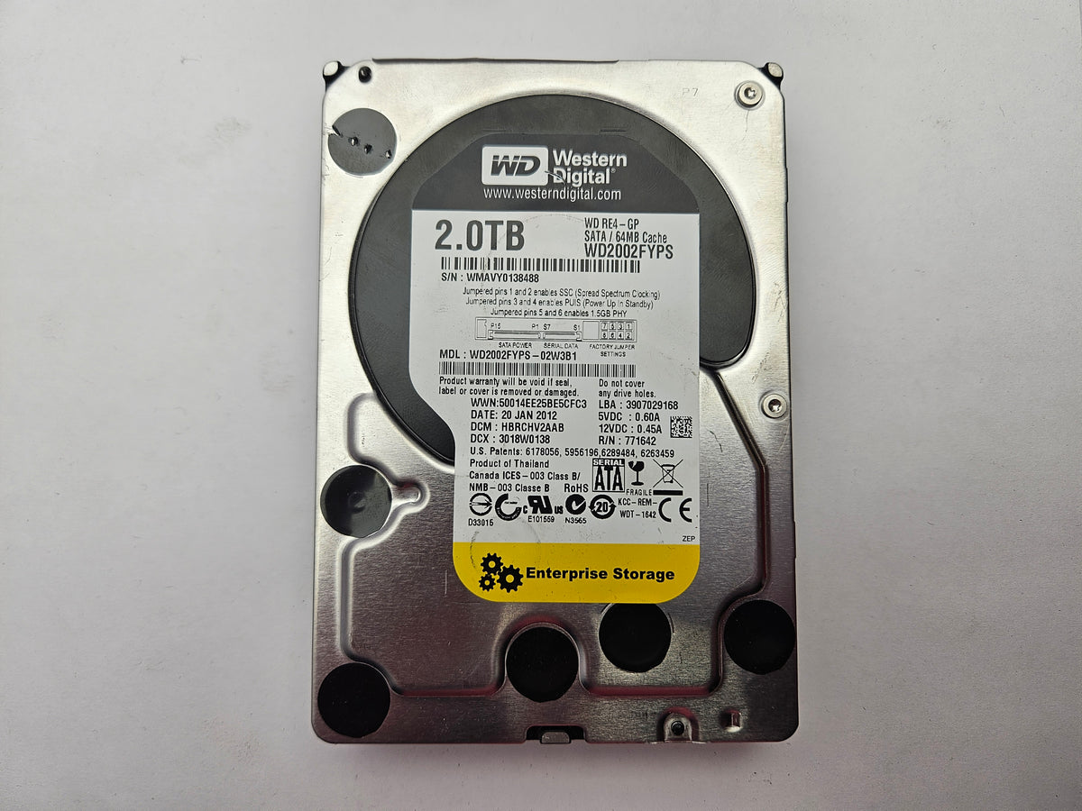Western Digital RE4-GP WD2002FYPS-02W3B1 2TB 3.5" Desktop Hard Drive SATA