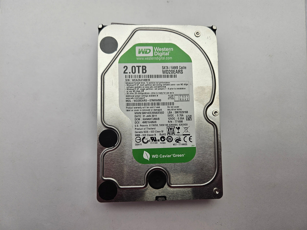 Western Digital Caviar Green WD20EARS-07MVWB0 2TB 3.5" Desktop Hard Drive SATA