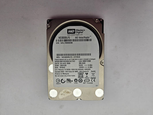 Western Digital VelociRaptor WD3000BLFS-01YBU0 300GB 2.5" Hard Drive SATA