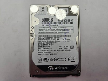 Western Digital WD Black WD5000BPKT-00PK4T0 500GB 2.5" Laptop Hard Drive SATA