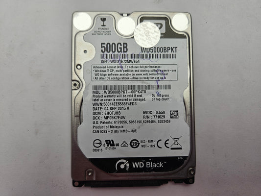 Western Digital WD Black WD5000BPKT-00PK4T0 500GB 2.5" Laptop Hard Drive SATA