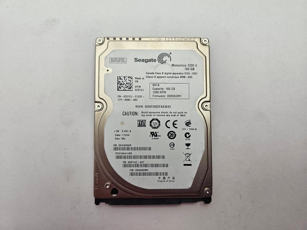 Seagate Momentus ST9160412AS 160GB 2.5" Laptop Hard Drive SATA