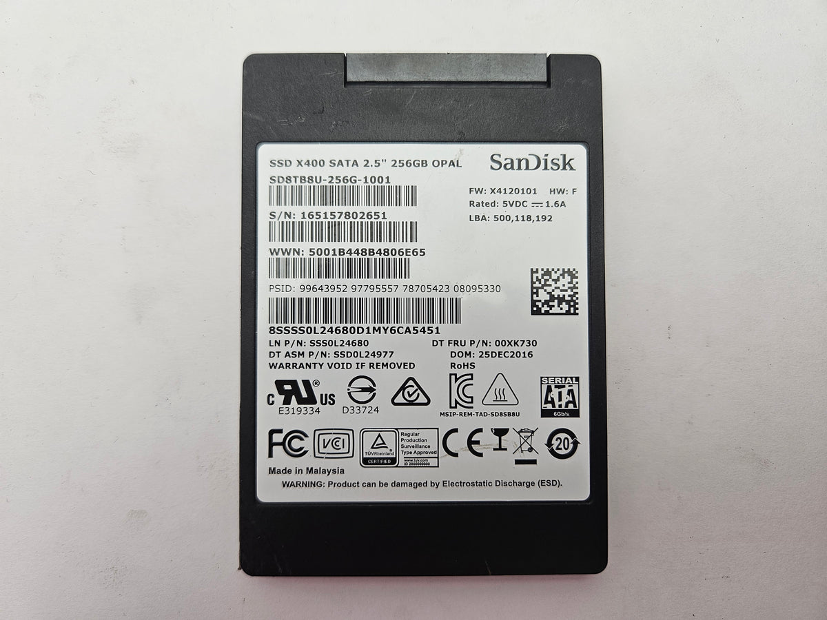 SanDisk X400 SD8TB8U-256G-1001 256GB 2.5" Solid State Drive SATA