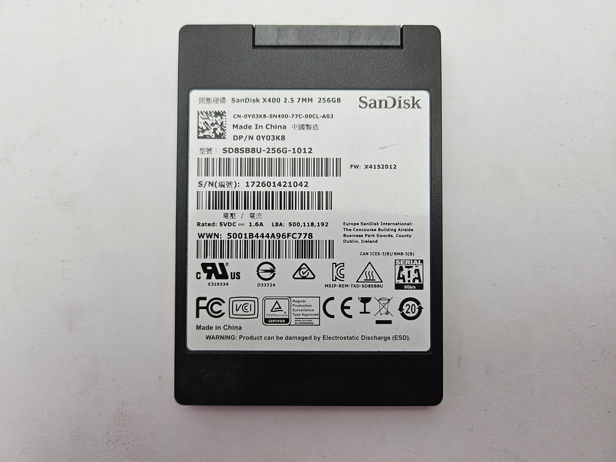 SanDisk X400 SD8SB8U-256G-1012 256GB 2.5" Solid State Drive SATA SSD