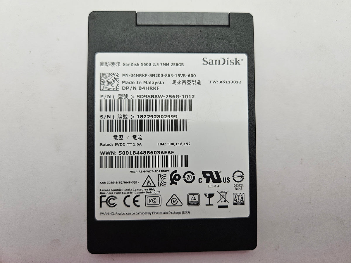SanDisk X600 3D TLC SD9SB8W-256G-1012 256GB 2.5" Solid State Drive SATA