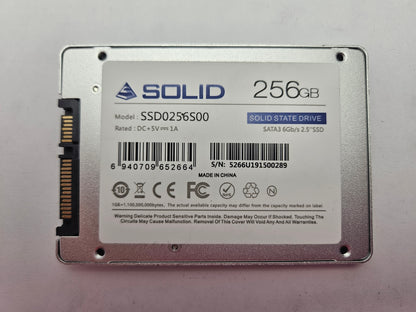 Solid SSD0256S00 256GB 2.5" Solid State Drive SATA SSD