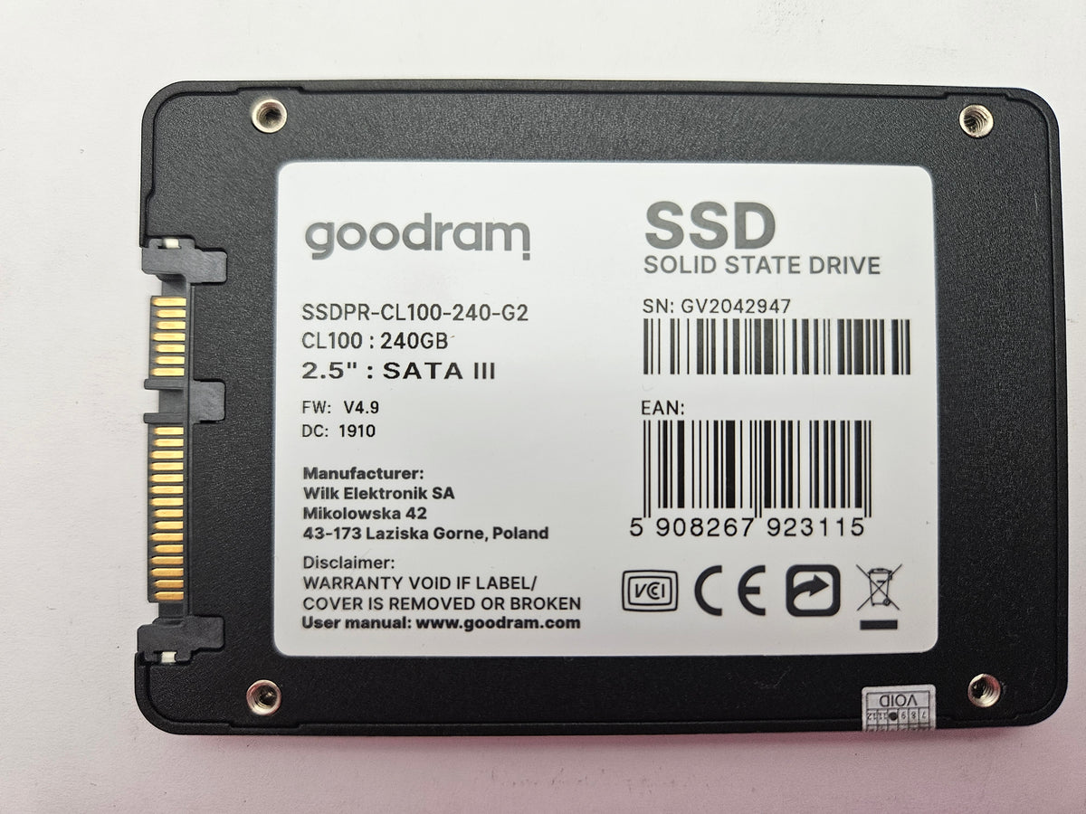 Goodram SSDPR-CL100-240-G2 240GB 2.5" Solid State Drive SATA SSD