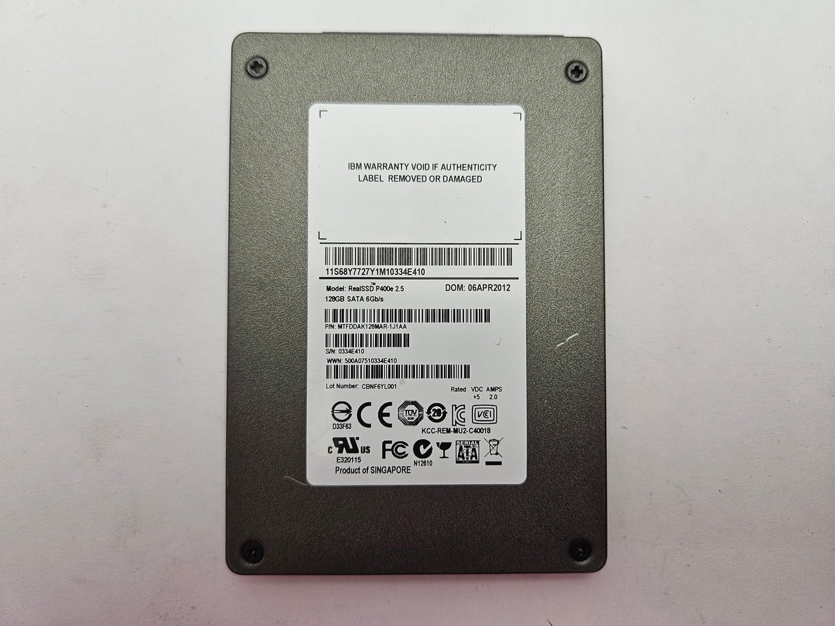 Micron RealSSD P400e MLC MTFDDAK128MAR-1J1AA 128GB 2.5" Solid State Drive SATA