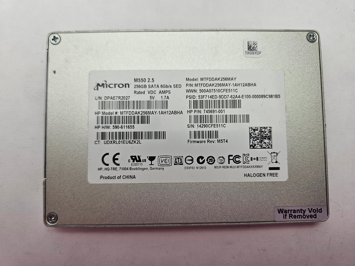 Micron MTFDDAK256MAY 256GB 2.5" Solid State Drive SATA SSD