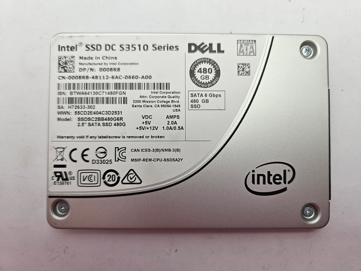 Intel SSDSC2BB480G6R 480GB 2.5" Solid State Drive SATA SSD