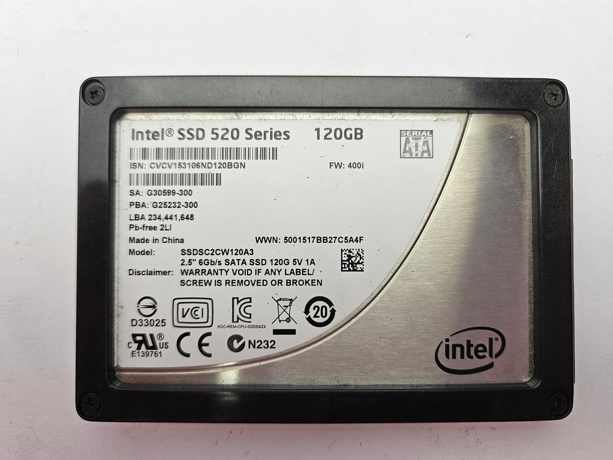 Intel 520 Series MLC SSDSC2CW120A3 120GB 2.5" Solid State Drive SATA