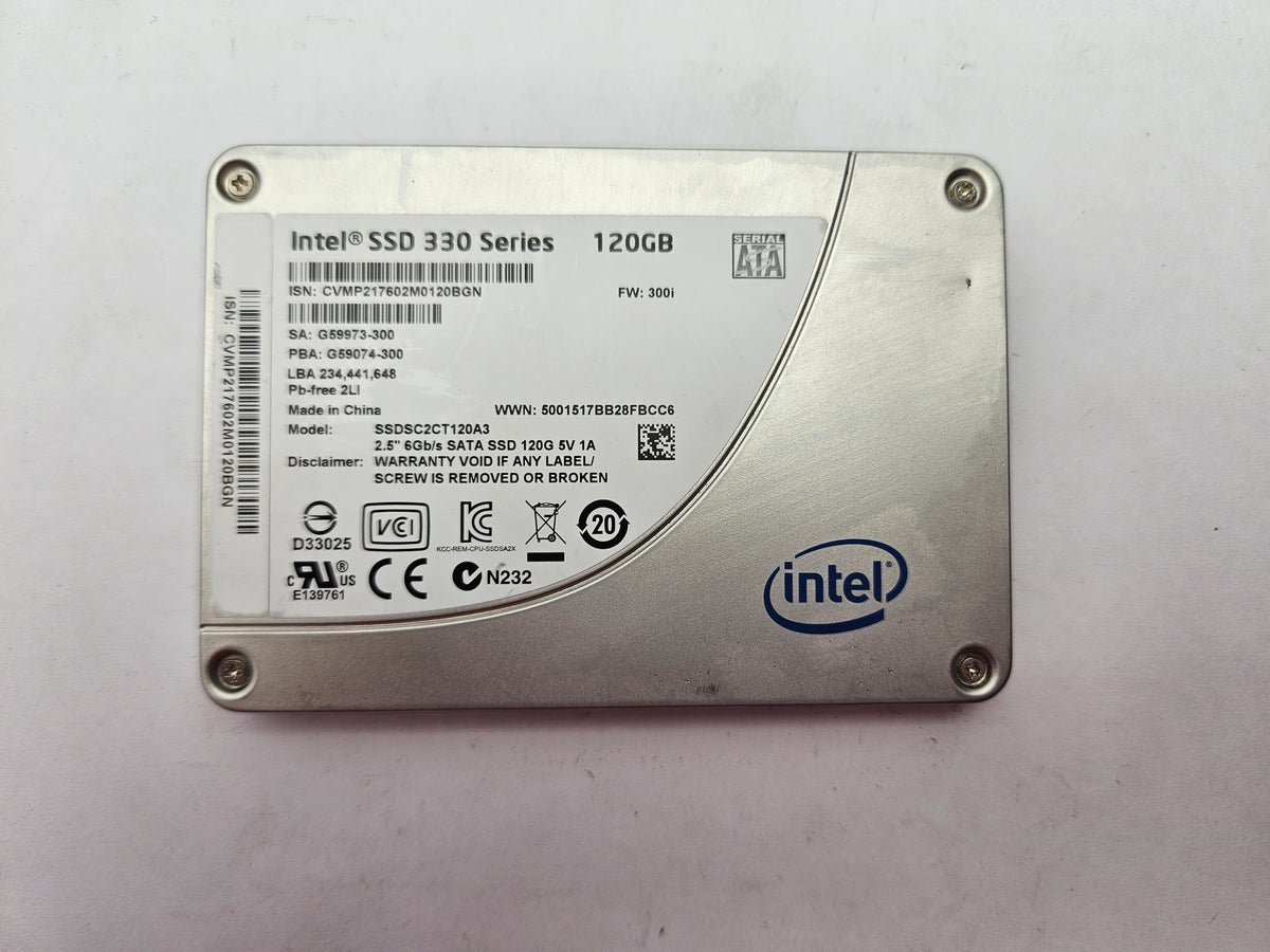 Intel 330 Series MLC SSDSC2CT120A3 120GB 2.5" Solid State Drive SATA