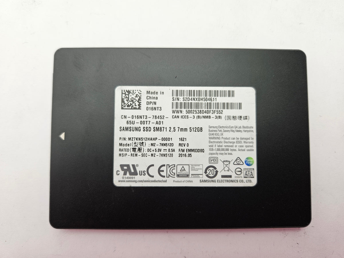 Samsung SM871 MLC MZ-7KN512D 512GB 2.5" Solid State Drive SATA