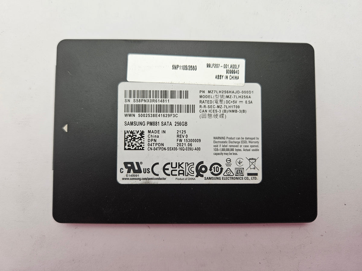 Samsung PM881 MZ-7LH256A 256GB 2.5" Solid State Drive SATA