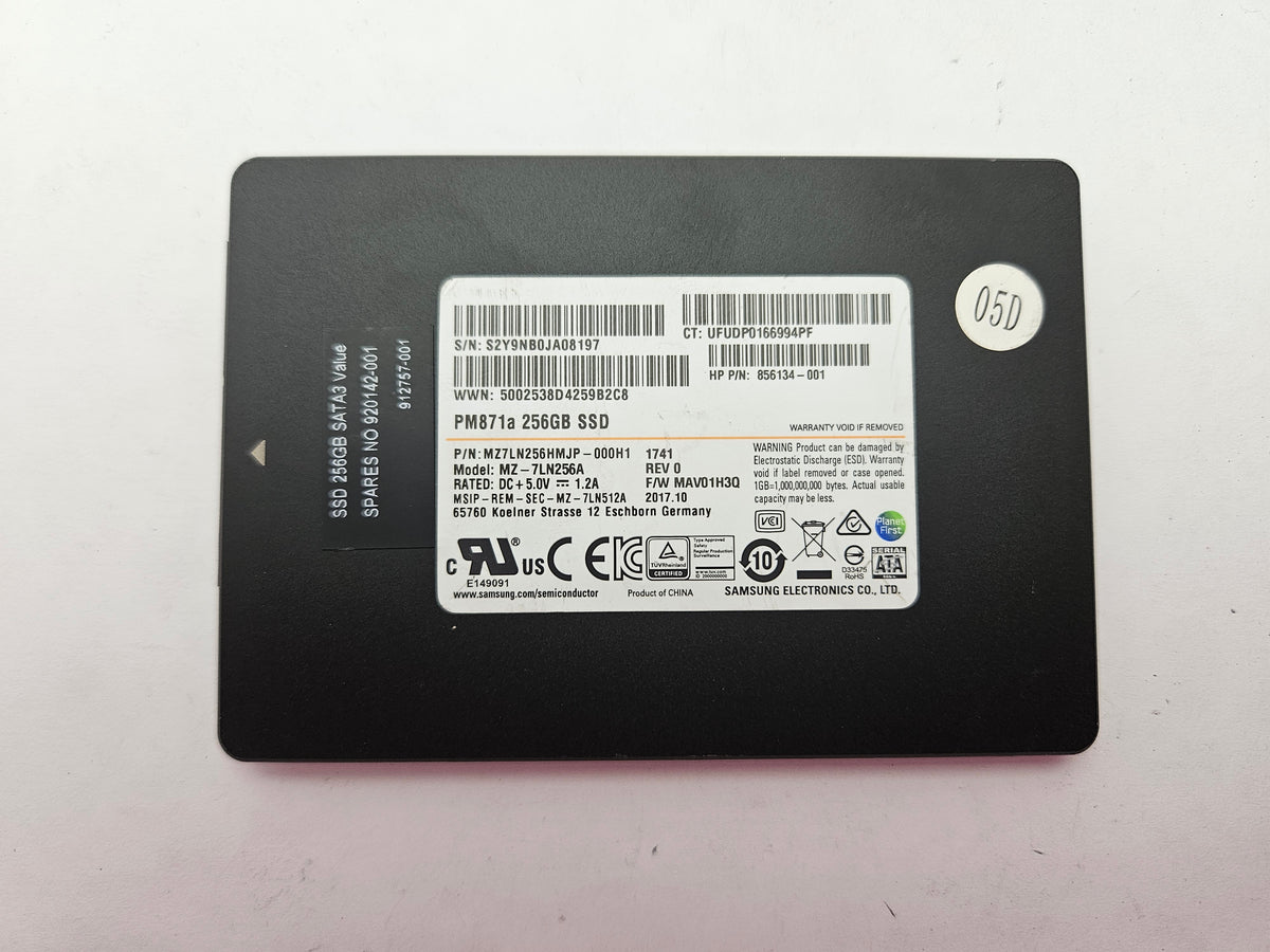 Samsung PM871a MZ-7LN256A 256GB 2.5" Solid State Drive SATA SSD