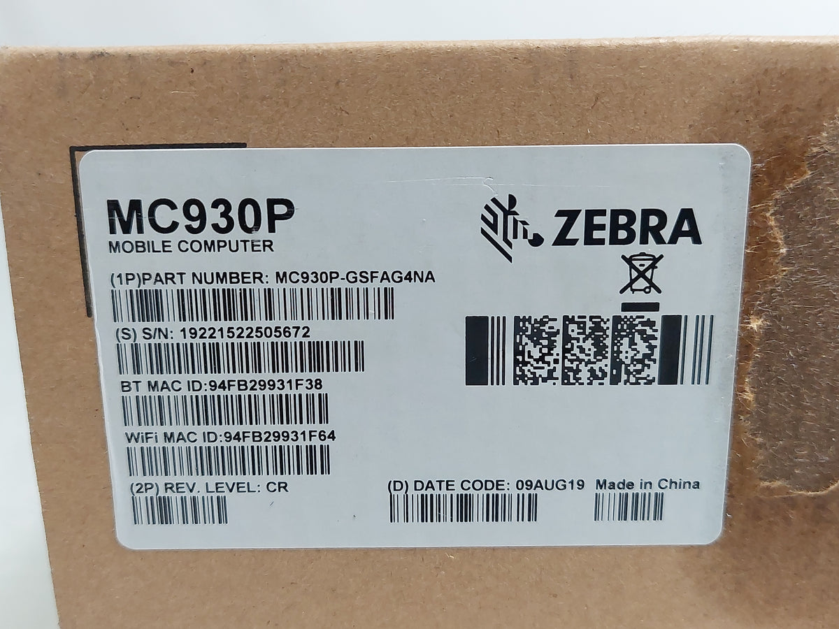 Zebra MC930P-GSFAG4NA MC930P Android 8.1 32GB Handheld Mobile Computer Barcode Scanner
