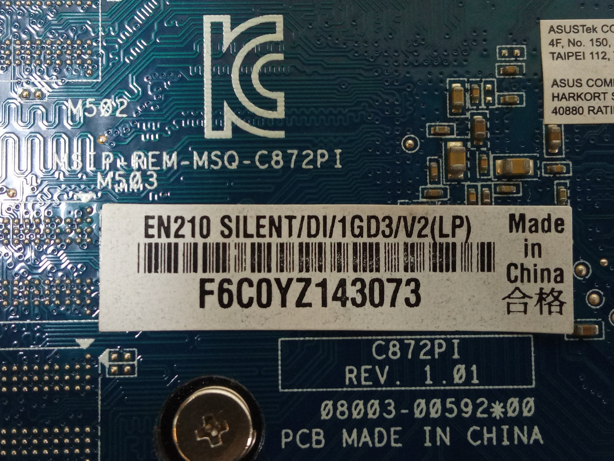 ASUS EN210 SILENT/DI/1GD3/V2(LP) PCIe VGA DVI-D HDMI LP Video Graphics Card