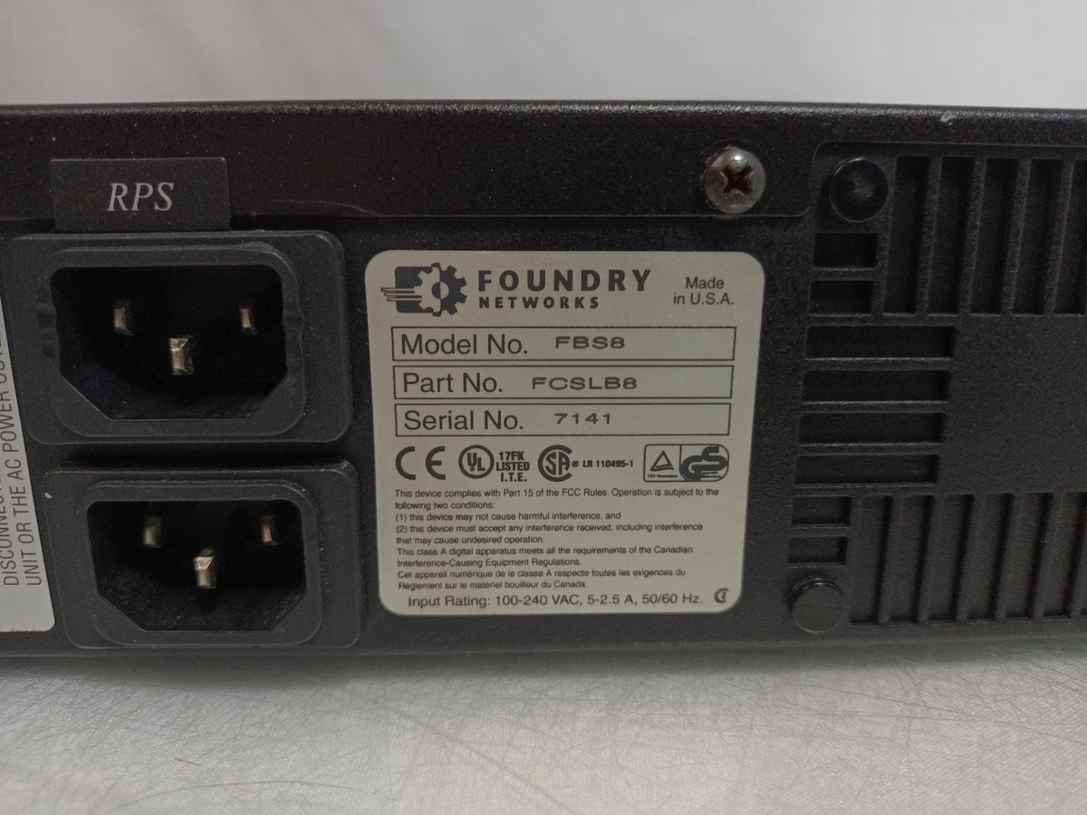 Foundry Networks FBS8 ServerIronXL 8x Port 10/100 LAN Load Balancer Switch 