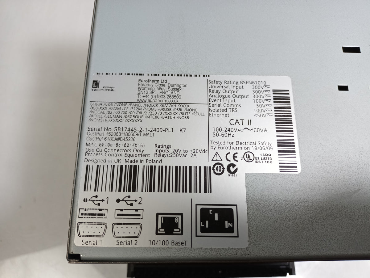 Eurotherm Chessell 6180A Paperless Graphic Recorder