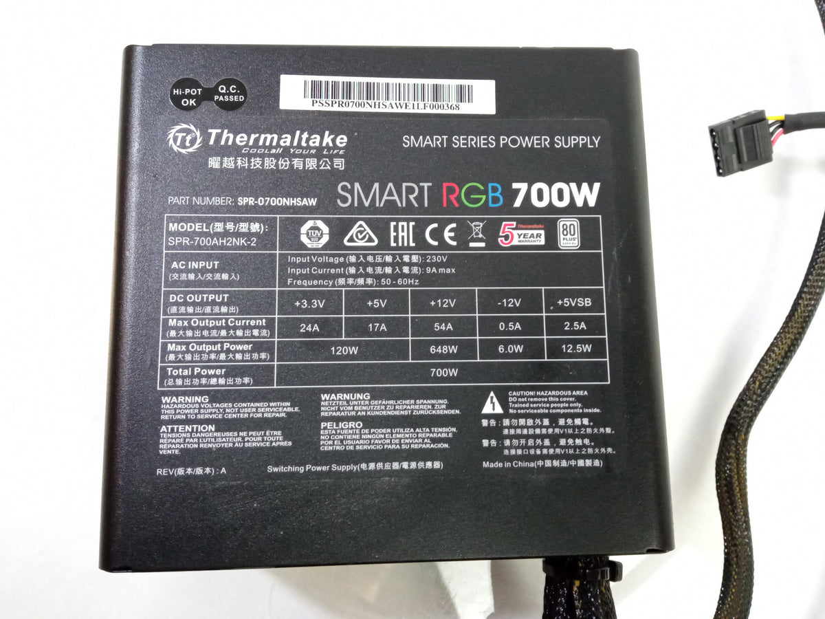 Thermaltake Smart RGB 700W ATX Power Supply Unit SPR-0700NHSAW