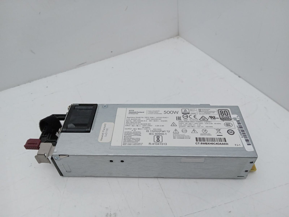 HP ProLiant DL380 GEN10 500W Server Power Supply Unit 865399-101 865398-001