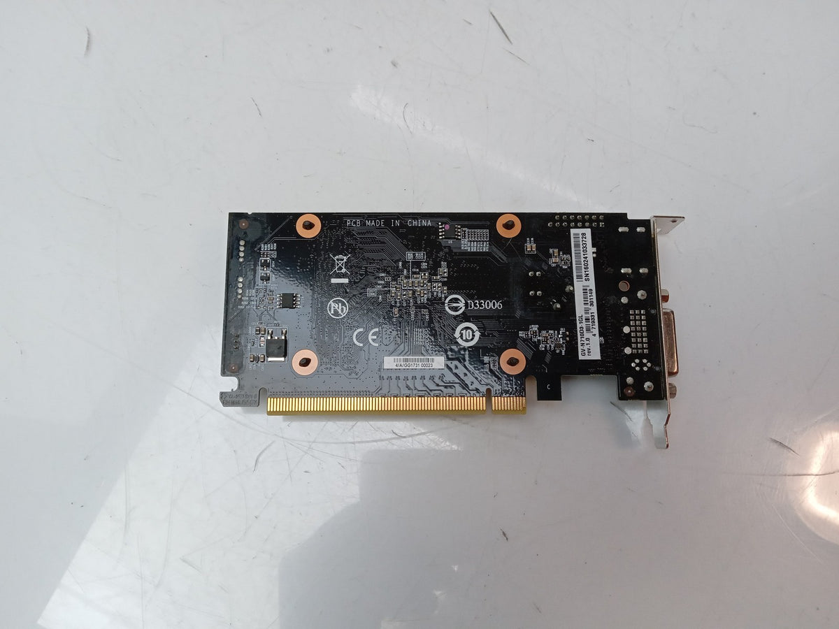 GIGABYTE GeForce GT 710 1 GB DDR3 PCIe Low Profile Graphics Card GV-N710D3-1GL