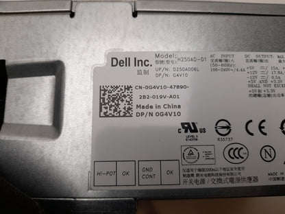 Dell OptiPlex 3010 7010 DT 250W Power Supply Unit 0G4V10 G4V10