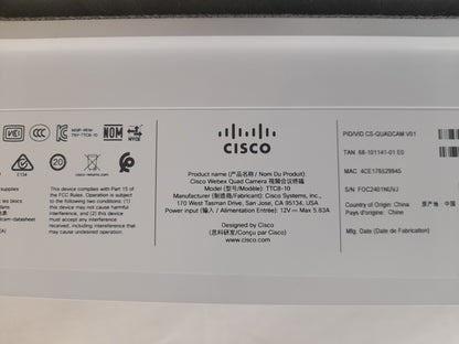 Cisco TTC8-10 TelePresence Conference Room Quad Camera - No PSU