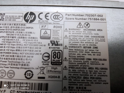 HP ProDesk 600 800 G1 240W PSU Power Supply Unit 702307-002 751884-001