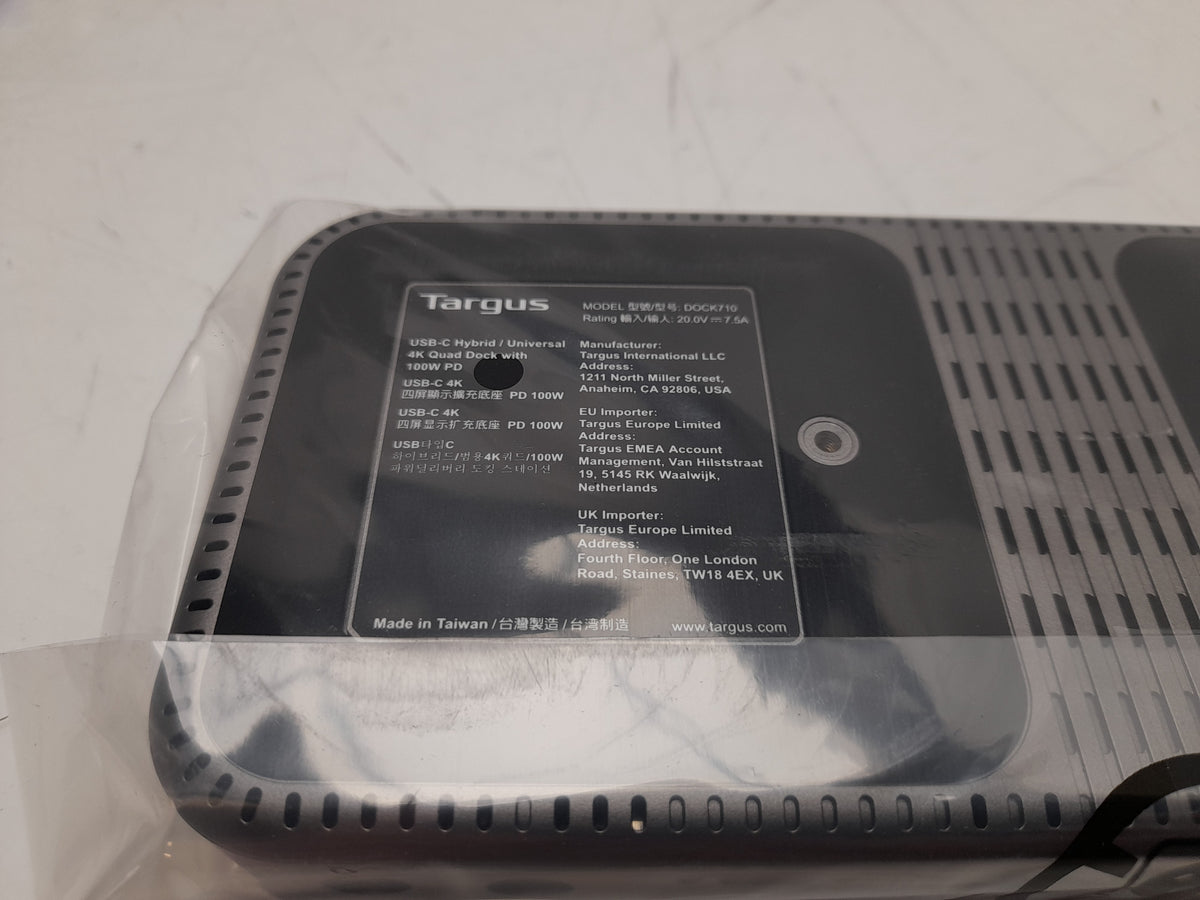 Targus USB-C Hybrid Universal 4K Quad Dock 100W PD Docking Station (DOCK710)