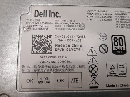 Dell OptiPlex 7010 9010 780 790 990 200W Power Supply Unit 01VCY4 1VCY4