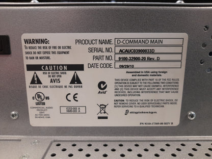 Digidesign D-COMMAND MAIN 9100-32900-20 Rev. D