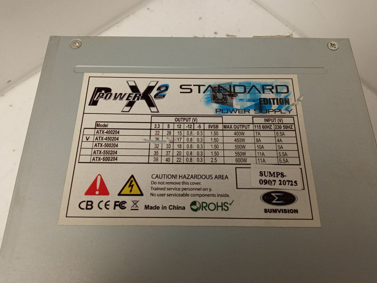 PowerX2 450W ATX Desktop Power Supply Unit ATX-450204
